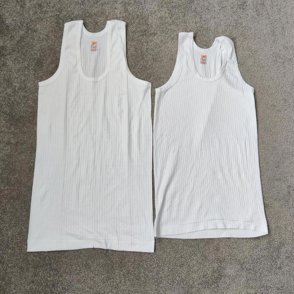 Women's Combed White Undershirts Set of Two Size Small White Tank Top